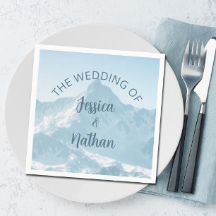 Beautiful Mountain Photography Winter Wedding Napkins