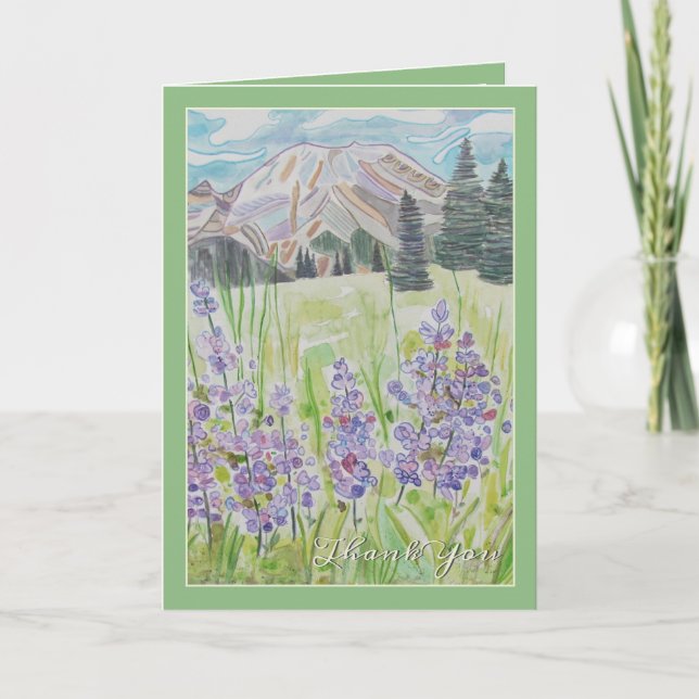 Beautiful Mountain Scene Thank You Card (Front)