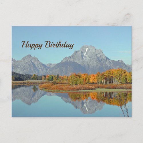 Beautiful Mountains Autumn Birthday Postcard