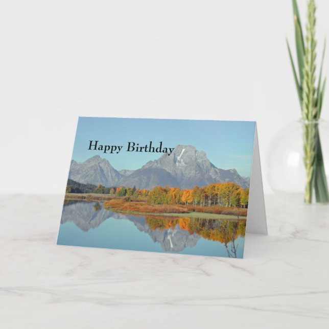 Beautiful Mountains Autumn Photo Birthday Card (Front)