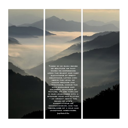 Beautiful Mountains with Inspiring Nature Quote Triptych