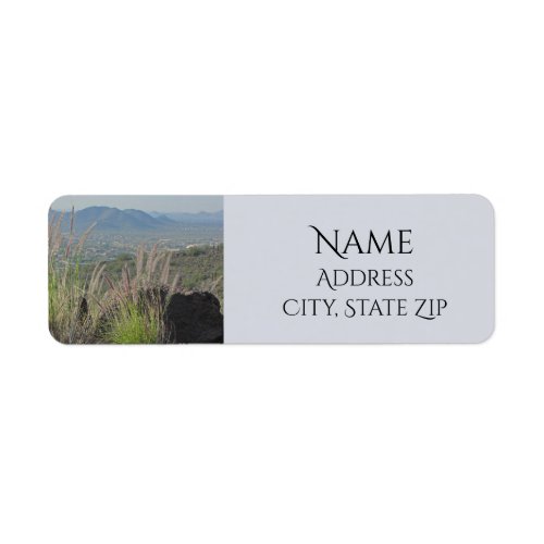 Beautiful Mountaintop View Across Valley Photo Label