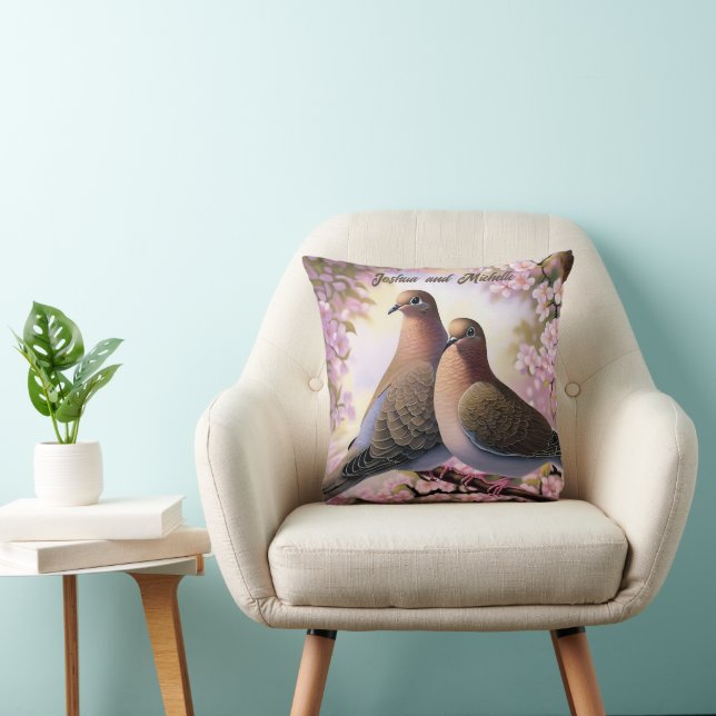 Beautiful Mourning Doves Throw Pillow (Chair)