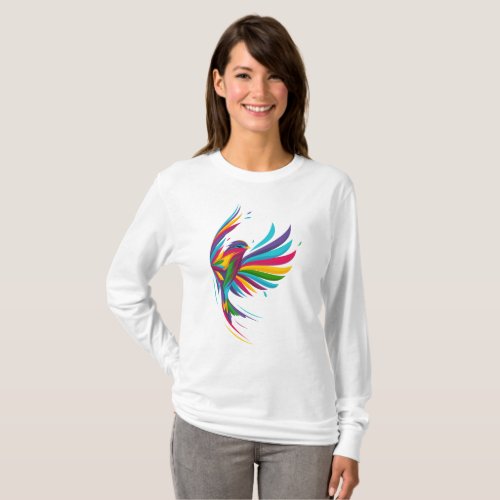 Beautiful Multi Color Bird Womens T_Shirt