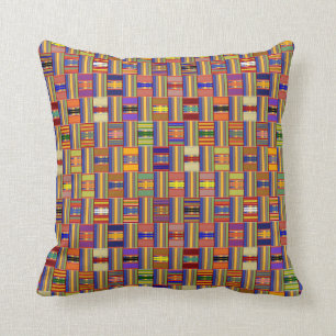 Beautiful Multi-Color Stained Glass Kente Throw Pillow