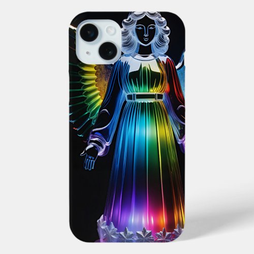 Beautiful multi_colored angel iPhone 15 plus case