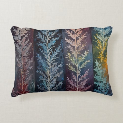 Beautiful multi colored ice crystal feathered  accent pillow