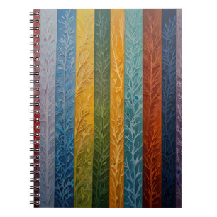 Beautiful multi colored ice crystal feathered notebook