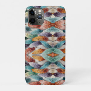 Beautiful multi colored ice crystal feathers  iPhone 11 pro case