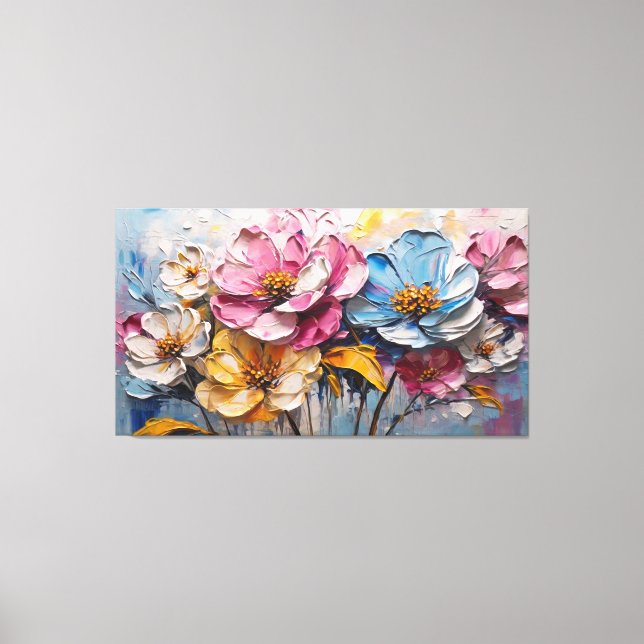 Beautiful multicolor abstract painting canvas print (Front)