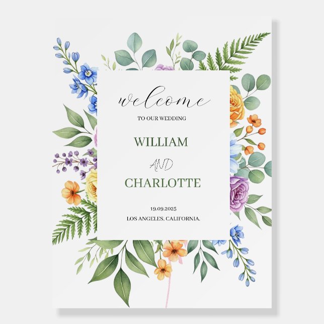 Beautiful Multicolor Floral Welcome Foam Board (Front)