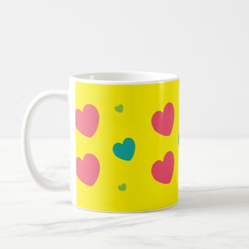 Beautiful Multicolor Heart Shape on Mug