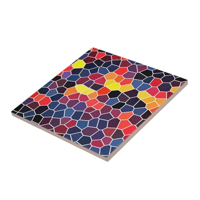 Beautiful Multicolor Honeycomb Pattern Mosaic Ceramic Tile (Side)