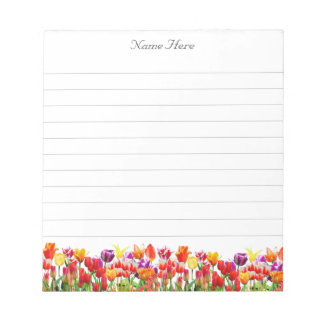 Beautiful Multicolor Tulip Flowers Lined Notepad