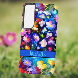 Beautiful Multicolor Your Name Personalized Floral Samsung Galaxy S22 Case