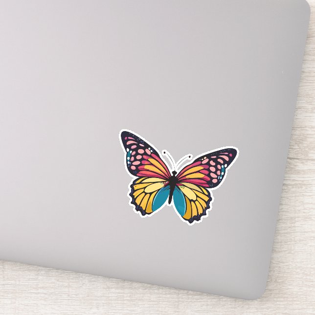 Beautiful Multicolored Butterfly Sticker (Detail)