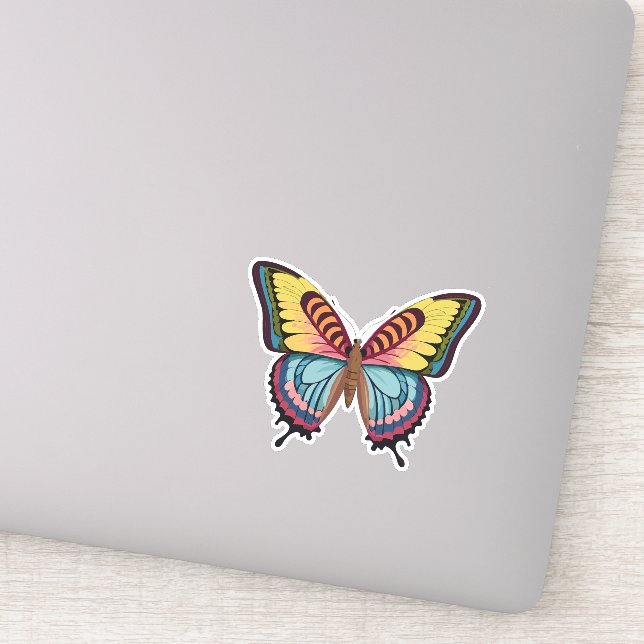 Beautiful Multicolored Butterfly Sticker (Detail)