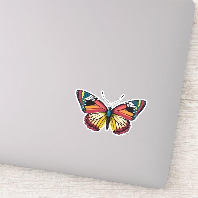 Beautiful Multicolored Butterfly Sticker (Detail)