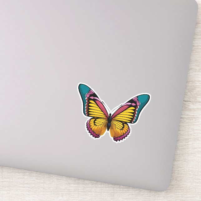 Beautiful Multicolored Butterfly Sticker (Detail)