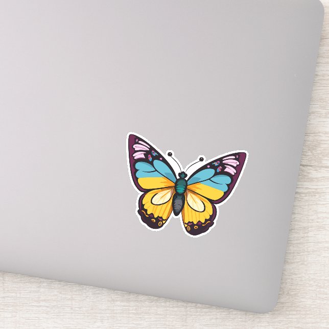 Beautiful Multicolored Butterfly Sticker (Detail)