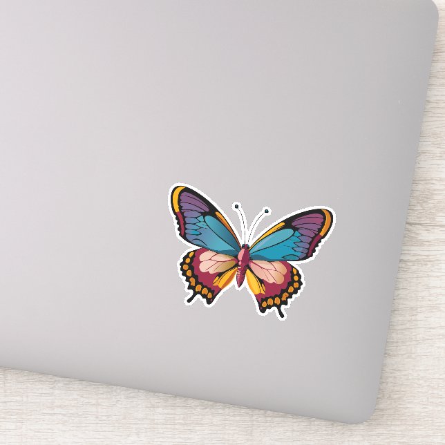 Beautiful Multicolored Butterfly Sticker (Detail)