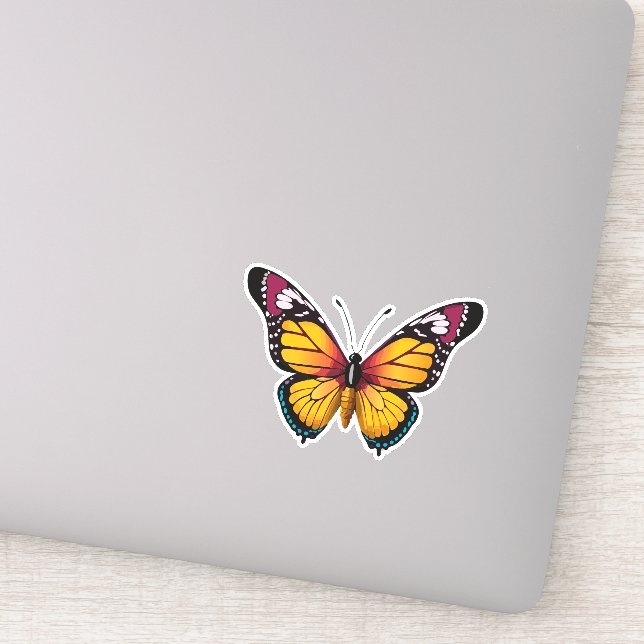 Beautiful Multicolored Butterfly Sticker (Detail)