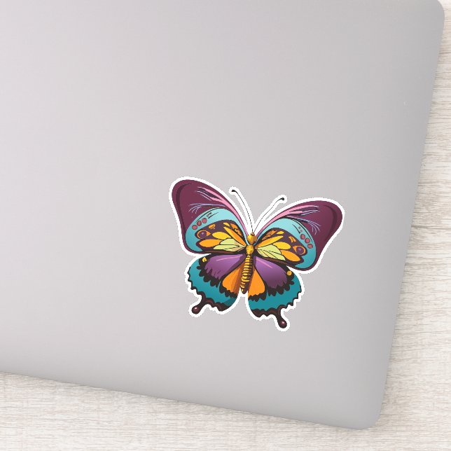 Beautiful Multicolored Butterfly Sticker (Detail)