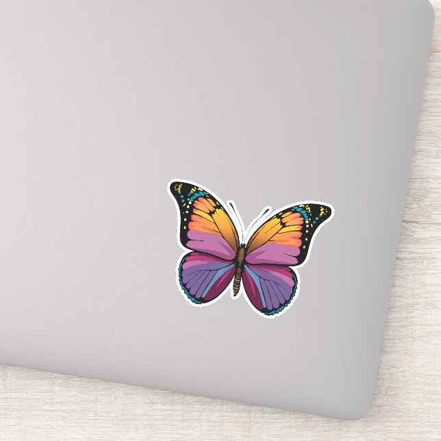 Beautiful Multicolored Butterfly Sticker (Detail)
