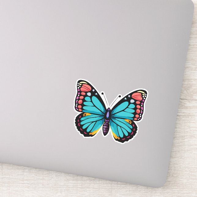 Beautiful Multicolored Butterfly Sticker (Detail)