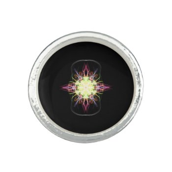 Beautiful Multicolored Fractal Photo Ring by Zikele at Zazzle