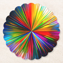 Beautiful Multicolored Starburst Paper Coaster