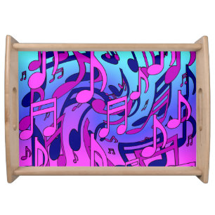 Beautiful Music Art Upbeat Musical Notes Cheerful Serving Tray