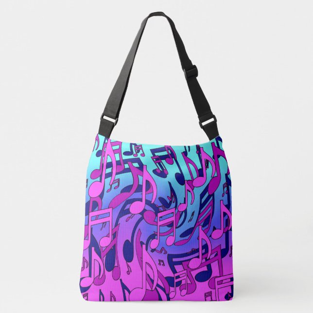 Beautiful Music Happy Colors Lively Musical Notes Crossbody Bag (Front)