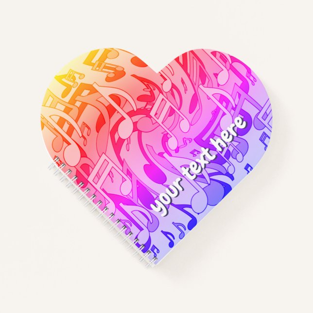 Beautiful Music Happy Colors Lively Musical Notes Notebook (Front)