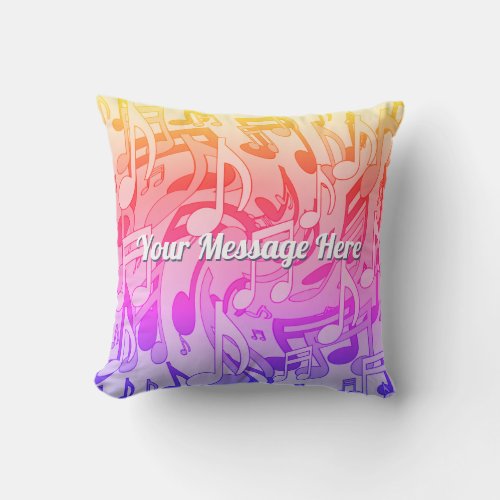 Beautiful Music Happy Colors Lively Musical Notes Outdoor Pillow