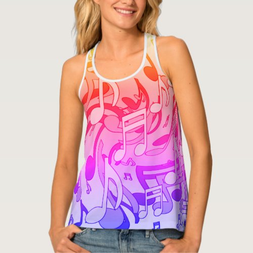 Beautiful Music Happy Colors Lively Musical Notes Tank Top