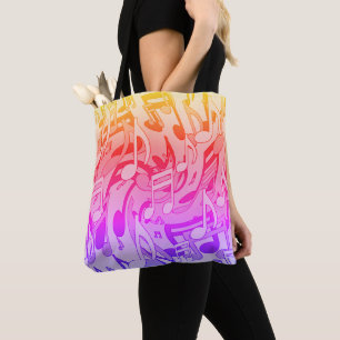 Beautiful Music Happy Colors Lively Musical Notes Tote Bag