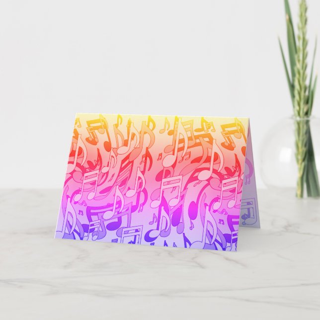 Beautiful Music Happy Colors Upbeat Musical Design Card (Front)