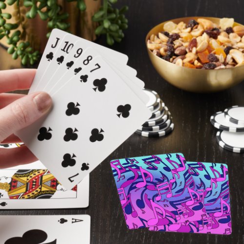 Beautiful Music Lively Colorful Upbeat Design Poker Cards