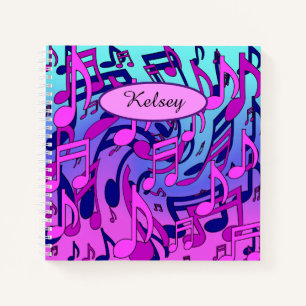 Beautiful Music Musical Notes Lively Upbeat Artsy Notebook