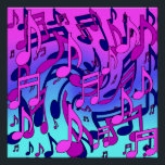 Beautiful Music Musical Notes Lively Upbeat Artsy Poster<br><div class="desc">A cheerful upbeat music design, floating 8th & 16th music notes swirling into a lively abstract background. Colors in this composition include pink, purple, blue, and aqua.This bright happy theme is for musicians and music lovers, singers, dancers, professional or amateur, in various musical styles including jazz music, popular / pop,...</div>