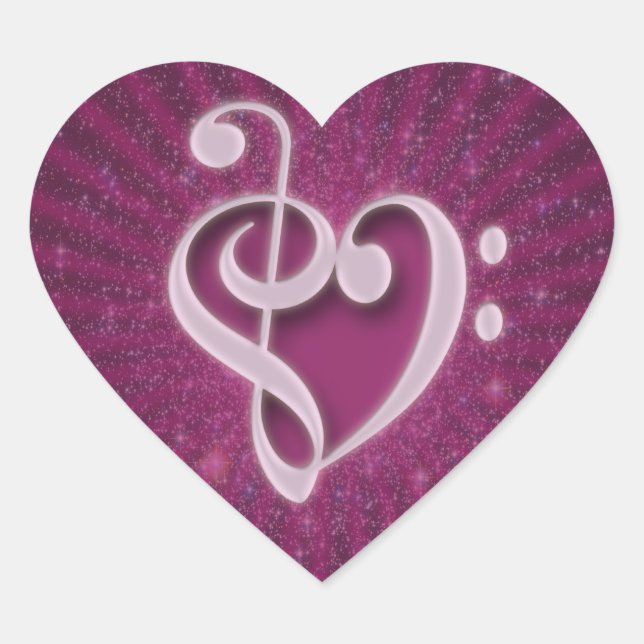 Beautiful music notes put together as a heart heart sticker (Front)