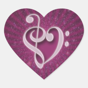 Beautiful music notes put together as a heart heart sticker