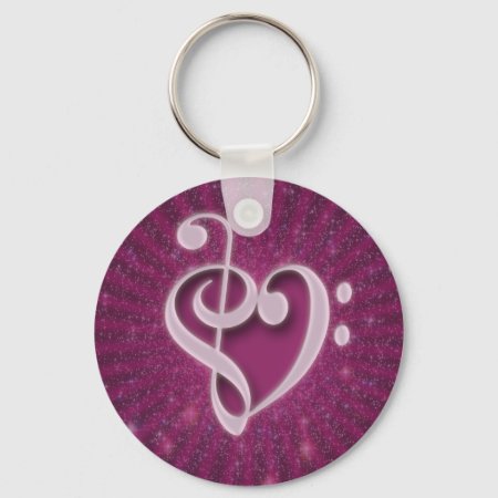 Beautiful Music Notes Put Together As A Heart Keychain