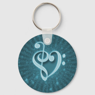 Beautiful music notes put together as a heart keychain