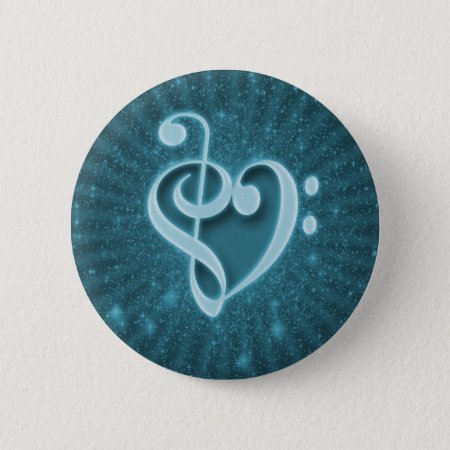Beautiful Music Notes Put Together As A Heart Pinback Button
