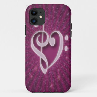 Beautiful music notes put together as heart shape iPhone 11 case