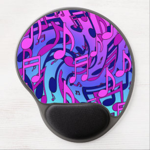 Beautiful Music Pink Blue Purple Upbeat Pattern Gel Mouse Pad