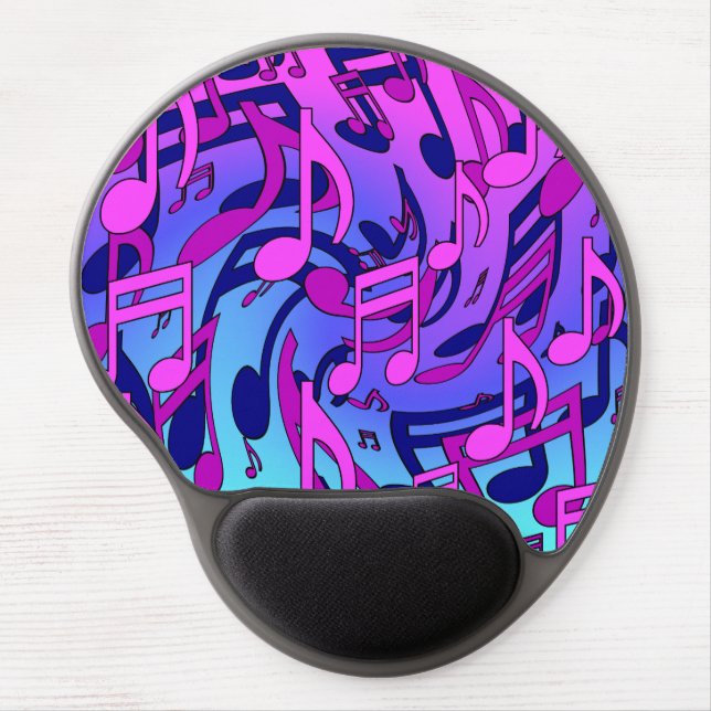 Beautiful Music Pink Blue Purple Upbeat Pattern Gel Mouse Pad (Front)
