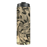 Beautiful Music Sepia Lively Musical Notes Thermal Tumbler